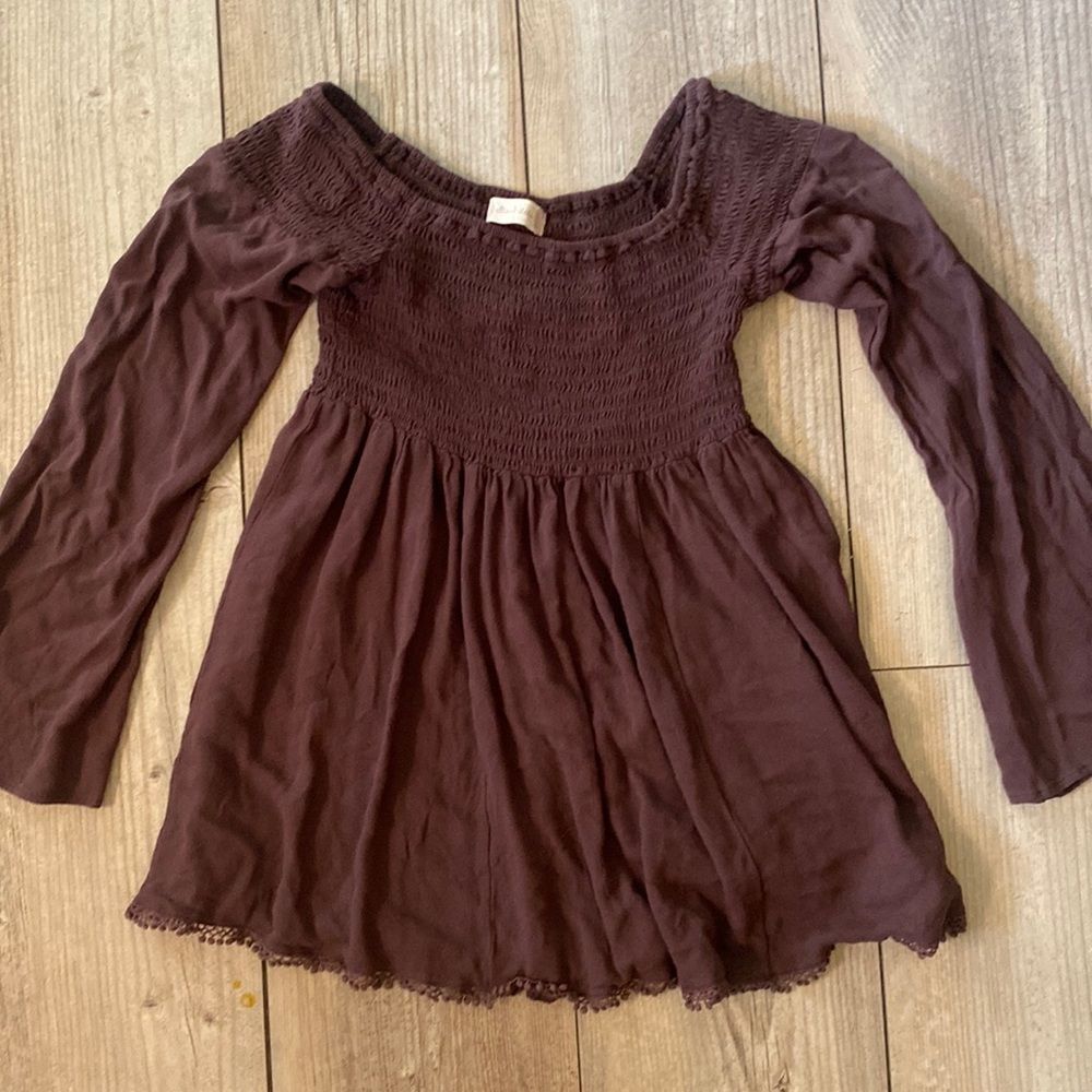 Brown Alter’d State w Rouching Chest  and Embroderment Along Bottom Size L